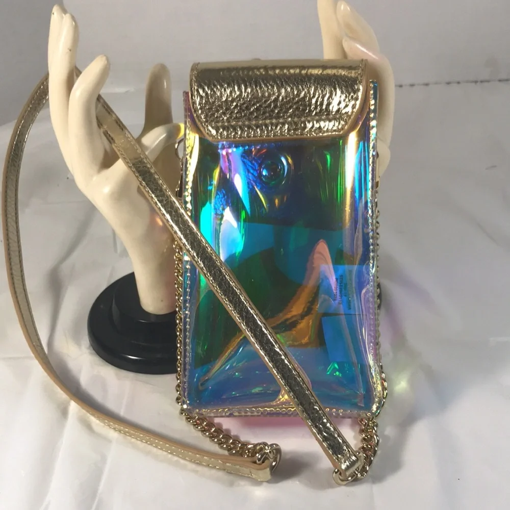 Lilly Pulitzer Hayes Faux Leather Gold & Iridescent Crossbody Phone Concert Bag